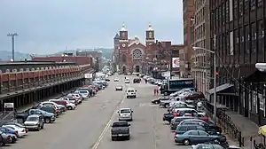 Photo of the Strip District with the Produce Terminal on the left