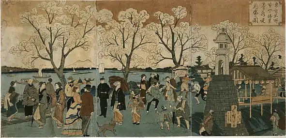 Bokusui tsutsumi hanazakari no zu – Hiroshige III, 1881