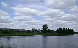 A pond in the selo of Krasnogorskoye, the administrative center of Krasnogorsky District