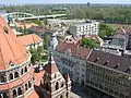 The Belvárosi Bridge from the tower of the Votive Church, Szeged