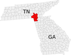 Map of Chattanooga area