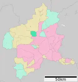 Location of Takayama in Gunma Prefecture