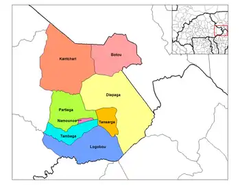 Provincial map of its departments