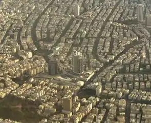 Aerial view of the mall and surrounding area