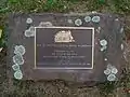 Plaque noting first school site in Simsbury