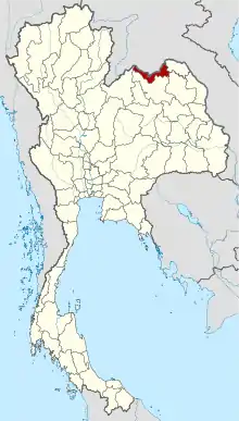 Map of Thailand highlighting Nong Khai province