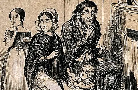 Detail from Cruikshank's original third plate (1847).