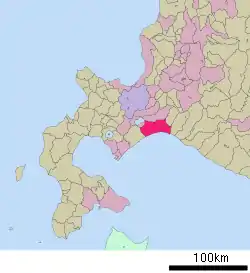 Location of Tomakomai in Hokkaido (Iburi Subprefecture)