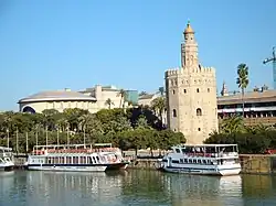 The Torre del Oro and the Teatro de la Maestranza in El Arenal.