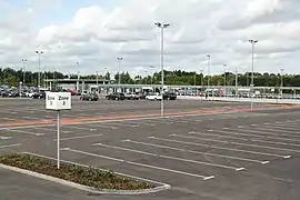 The tram stop seen from across part of the park and ride site