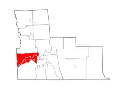 Map highlighting Union's location within Broome County.