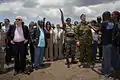 MONUSCO NKB commander, Brigadier General C B Ponnappa, briefs members of UN Security Council as they visit the front line in Kibati near Goma from where the M23 rebels have been recently defeated, 6 October 2013