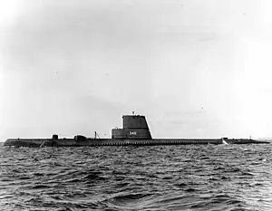 Entemedor (SS-340), underway in 1956.