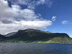 View from the village looking north, across the lake Vangsmjøse