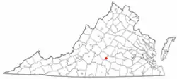 Location of Pamplin City, Virginia