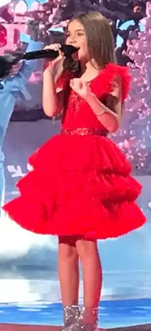 Valentina during Junior Eurovision Song Contest 2021