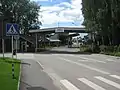 Sepa Street / Semināra Street. The border and checkpoint between Valga, Estonia and Valka in Latvia from the Estonian sideEstonian and Latvian train at Valga