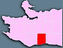 Location of the Sunset neighbourhood in Vancouver