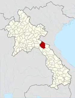 Location of Viengthong district in Laos