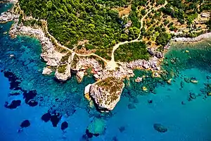 The sea near Agios Gordios