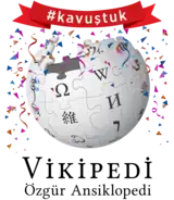 Turkish Wikipedia logo following the lifting of the block of the website in Turkey with the message "kavuştuk" (English: "reunited") (2020)