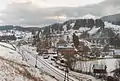 A railroad and a bridge (winter)