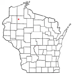 Location of Bass Lake, Washburn County, Wisconsin