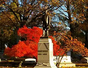 Harry Wright Monument (1897), West Laurel Hill Cemetery, Bala Cynwydd, Pennsylvania.