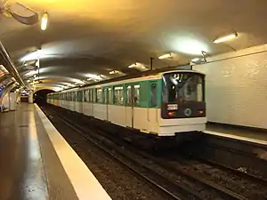 MF 67 rolling stock on Line 3 at Wagram