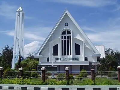 A Protestant church in Indonesia. Indonesia has the largest Protestant population in Southeast Asia.