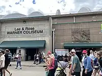 Main entrance signage and relief of Seal of Minnesota imagery