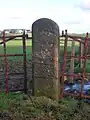 A double gatepost at Warwickdale Farm, Springside, North Ayrshire. 2007.