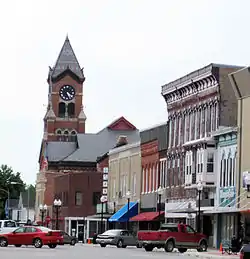 The north side of the Washington Square with the Courthouse in the background.