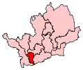 A small constituency, southwest of the centre of the county.