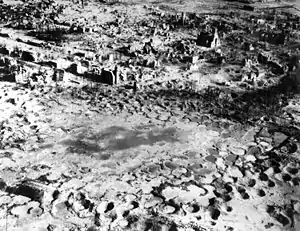 The city of Wesel lies in ruins after Allied bombardment, March 1945.