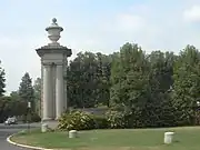 A remaining pillar of the main entrance to Whitemarsh Hall