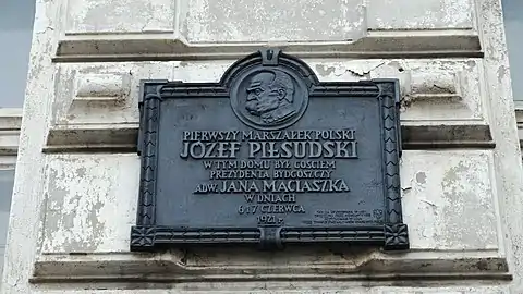 Józef Piłsudski's plaque