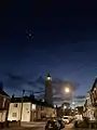 Withernsea lighthouse at night.