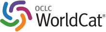 Five-color WorldCat emblem, with WorldCat in black letters and OCLC in smaller grey letters