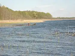 Woświn lake as seen from Oświno, April 2011