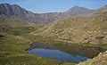 Y Lliwedd on the left, Snowdon on the right