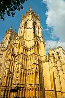 One of the towers, near sunset, York Minster