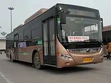 A bus on Zhengzhou BRT Route B501 at west plaza terminal