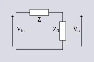 Equivalent circuit of a Zobel network for calculating gain