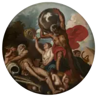  circular painting with multiple figures